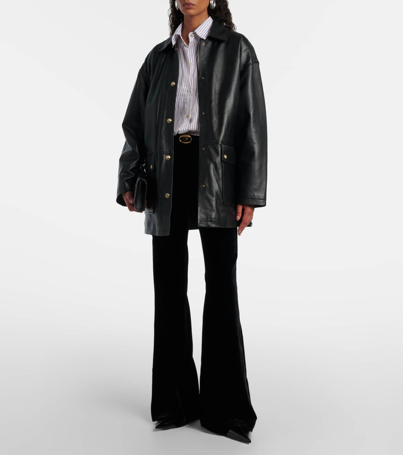 NILI LOTAN Cordel leather coat outlook