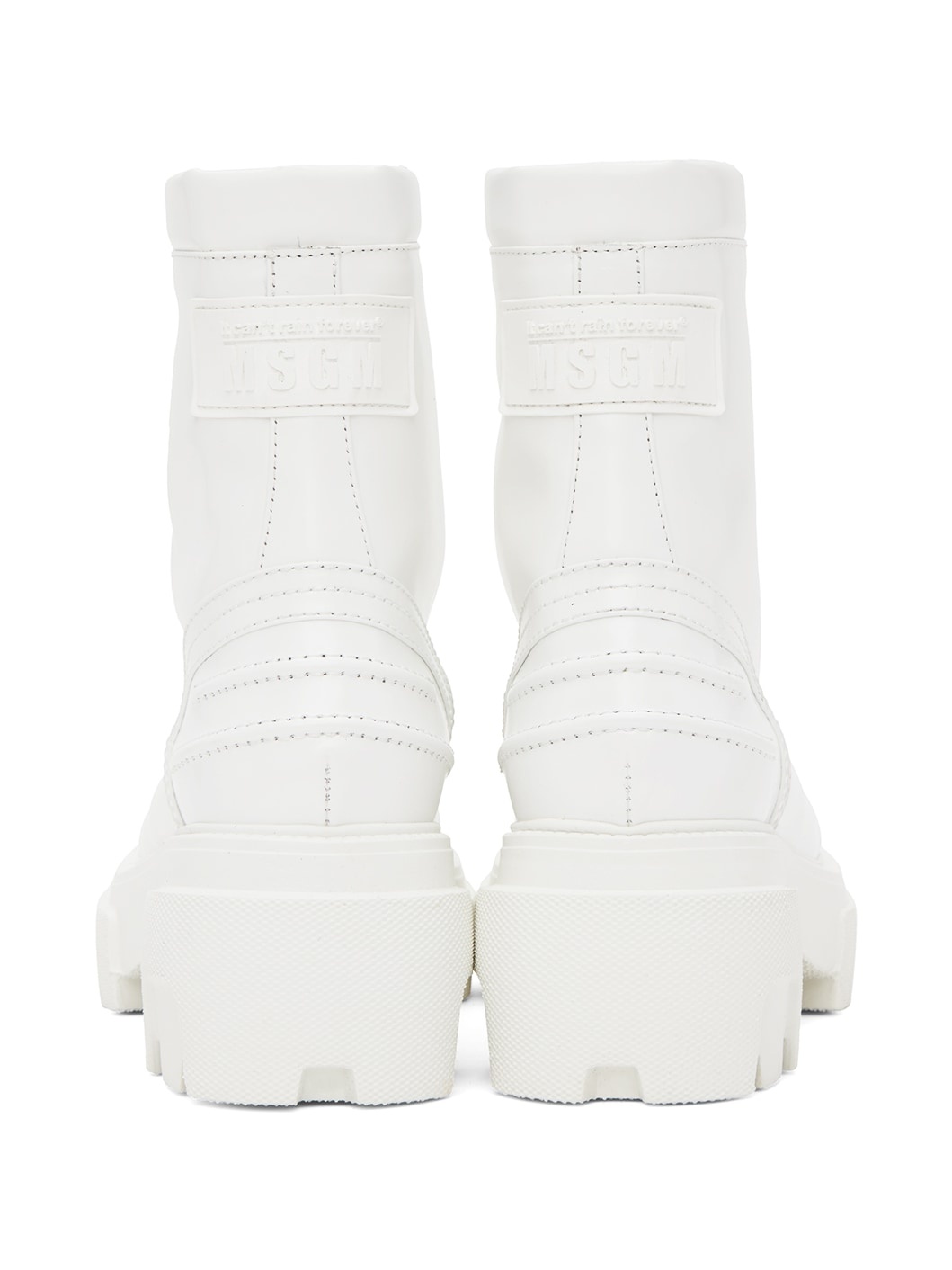 White Lace-Up Boots - 2