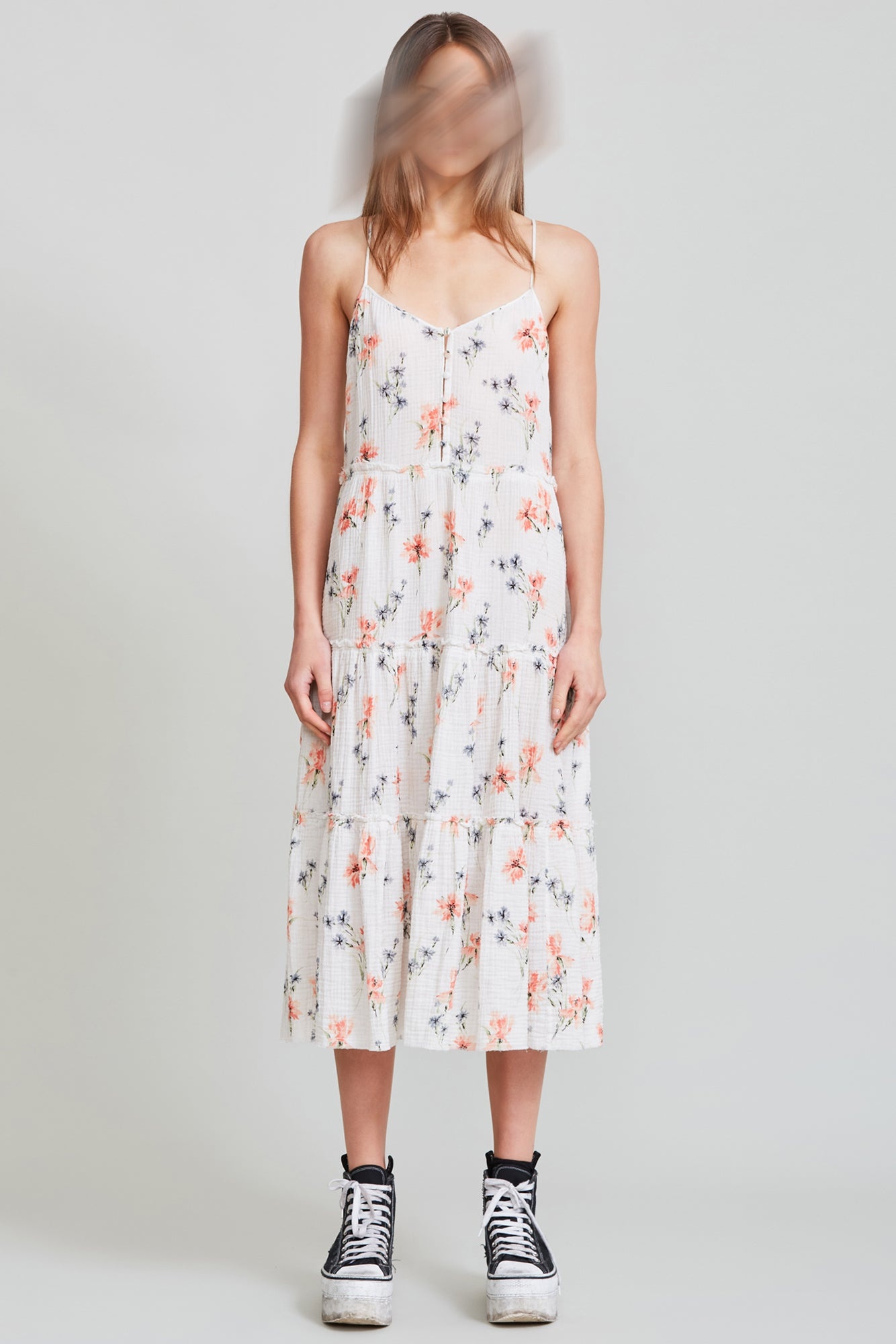 Midi Slip Dress - Ecru Floral | R13 Denim Official Site - 1