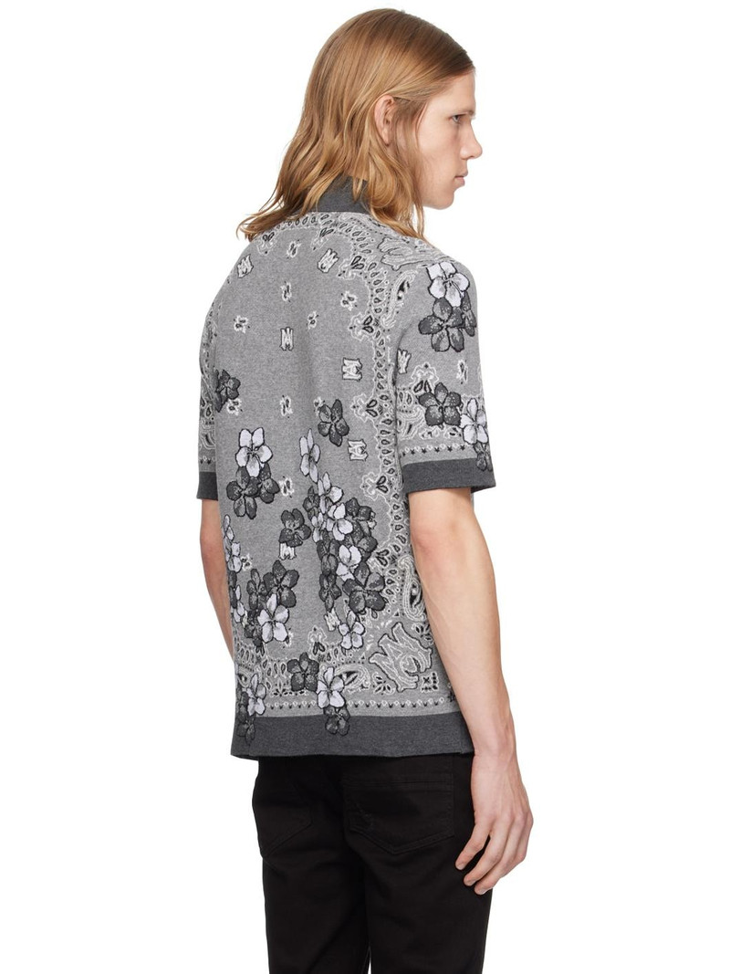 Gray Bandana Floral Polo 3