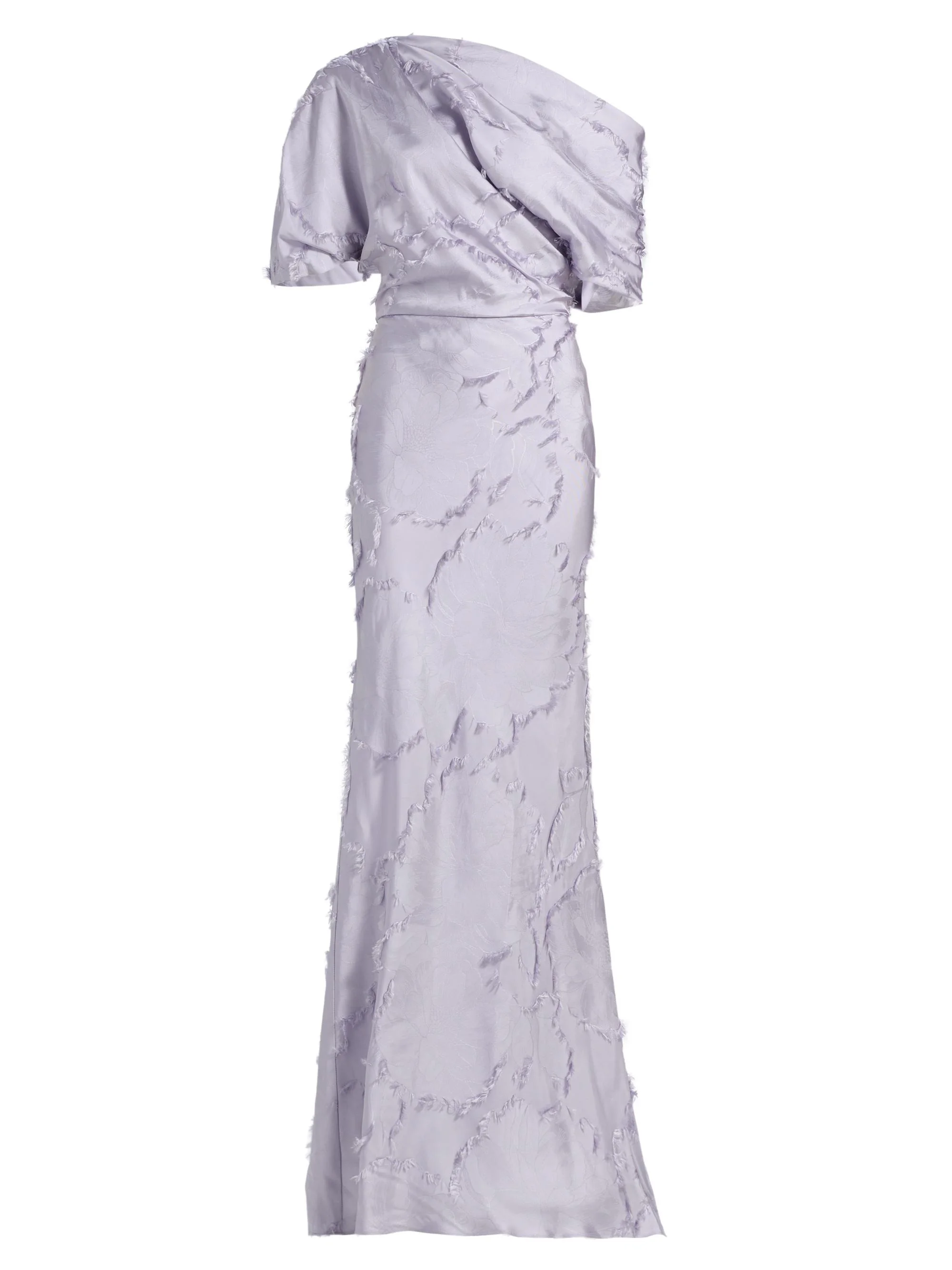 Women's Satin One-Shoulder Gown - Lilac - 1