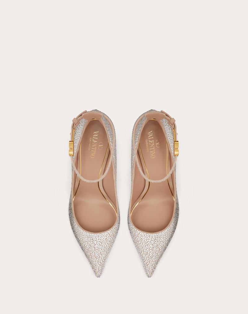 VALENTINO GARAVANI TAN-GO PUMP WITH CRYSTALS 100MM 4