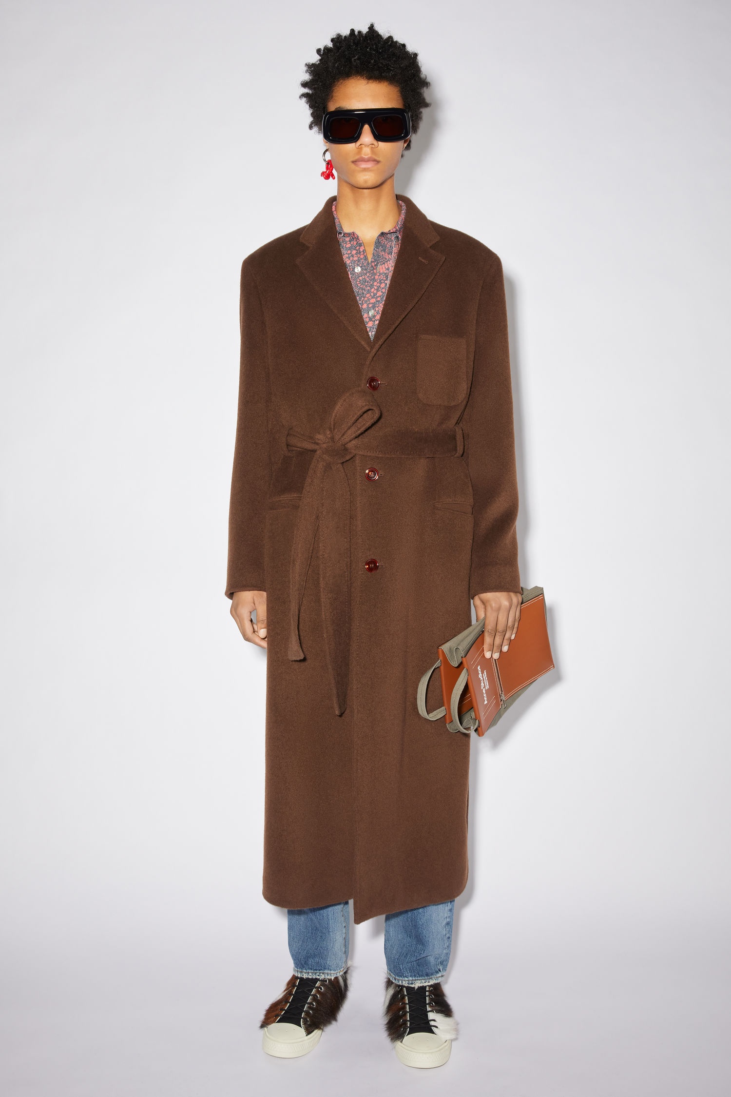 Long tailored coat - Pecan brown - 2