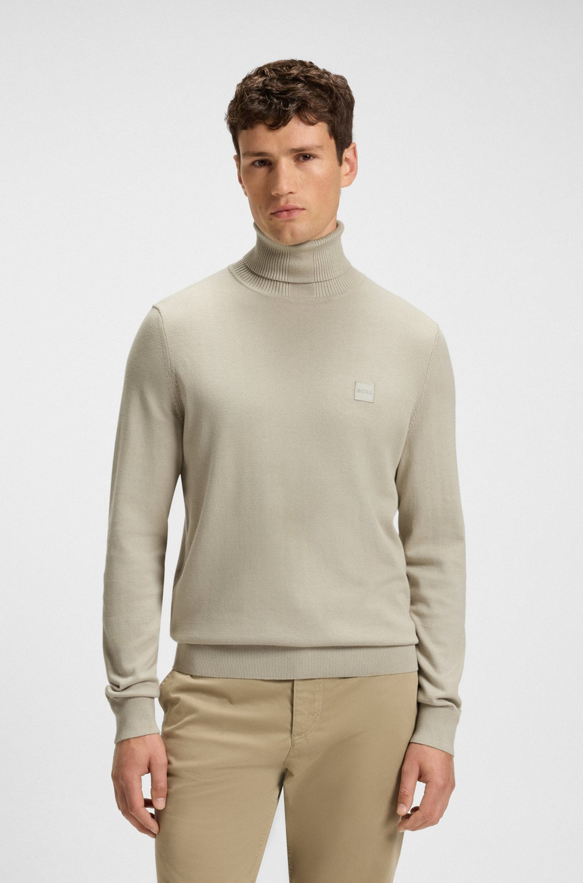 ROLLNECK REGULAR-FIT SWEATER IN COTTON AND CASHMERE - 2