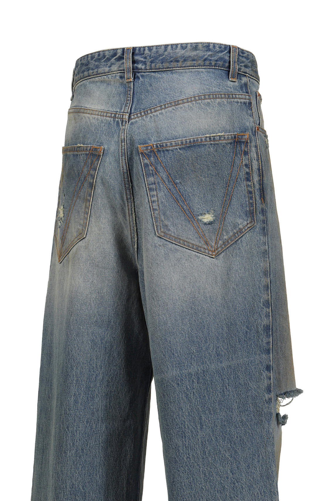 DISTRESSED BAGGY JEANS / DISTRESSED LT. BLU - 9