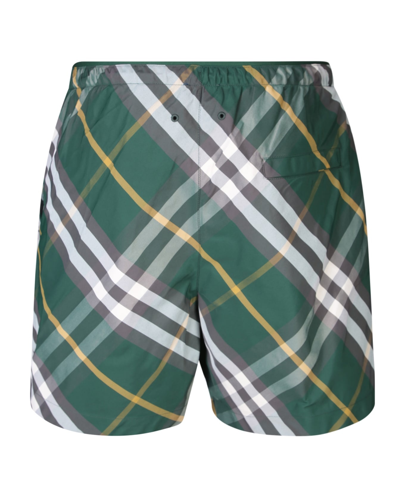 Checkered Knee-length Twill Swim Shorts - 2