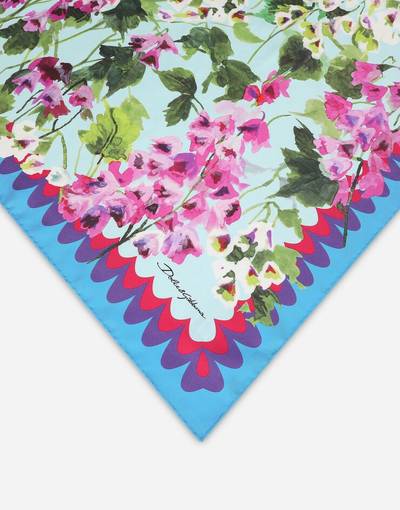 Dolce & Gabbana Bluebell-print twill scarf (90 x 90) outlook