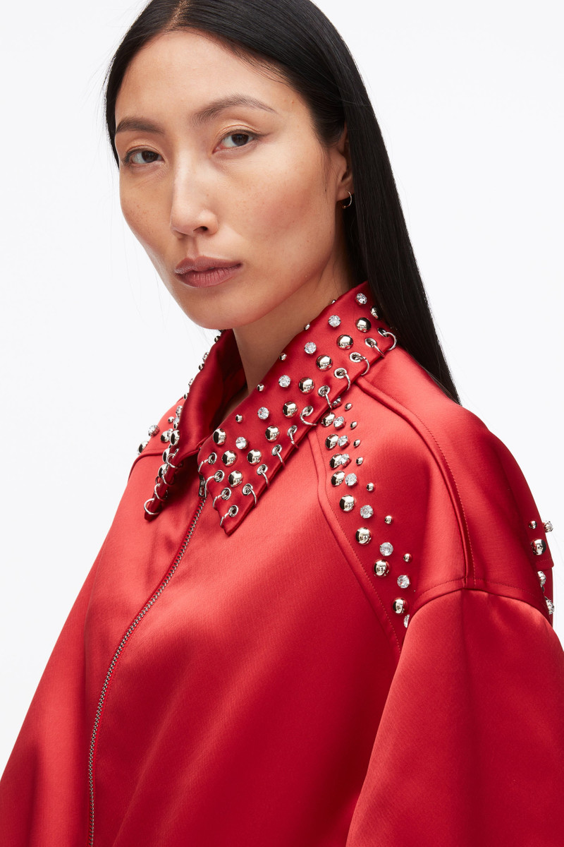 Embellished Structured Satin Jacket 7