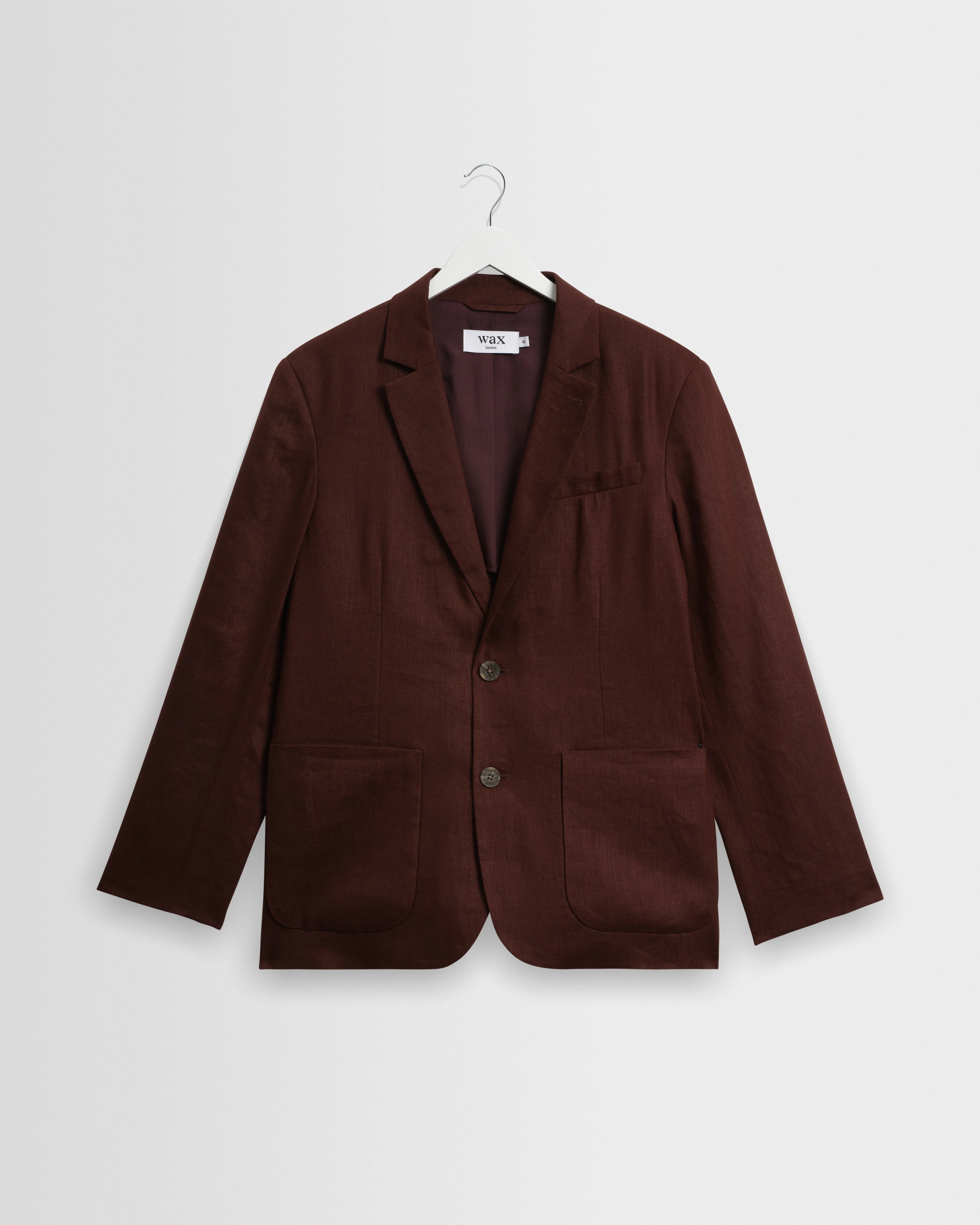 Fintry - Merlot Linen Single-Breasted Blazer - 1