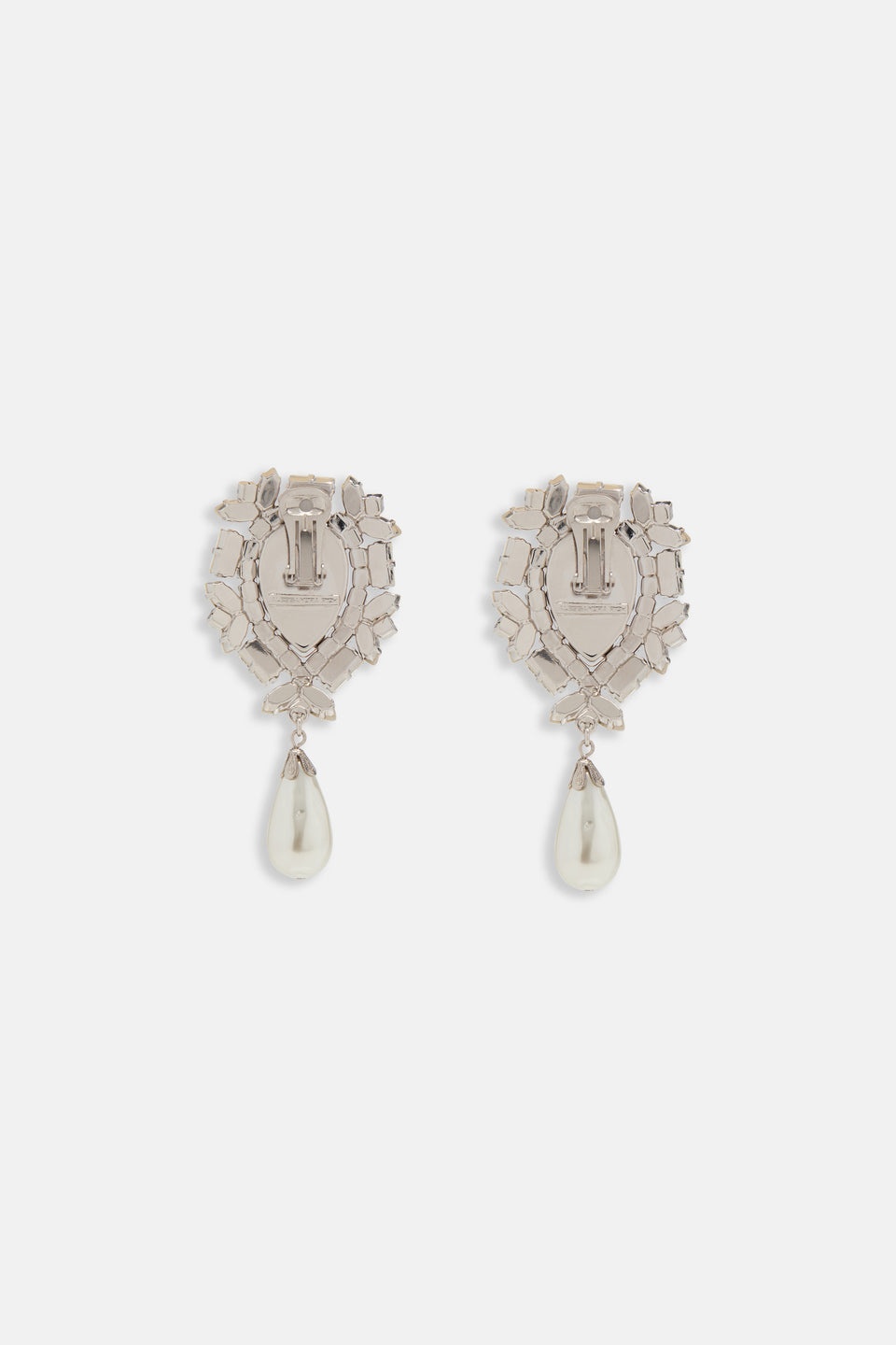 CRYSTAL EARRINGS WITH PEARL PENDANT - 2