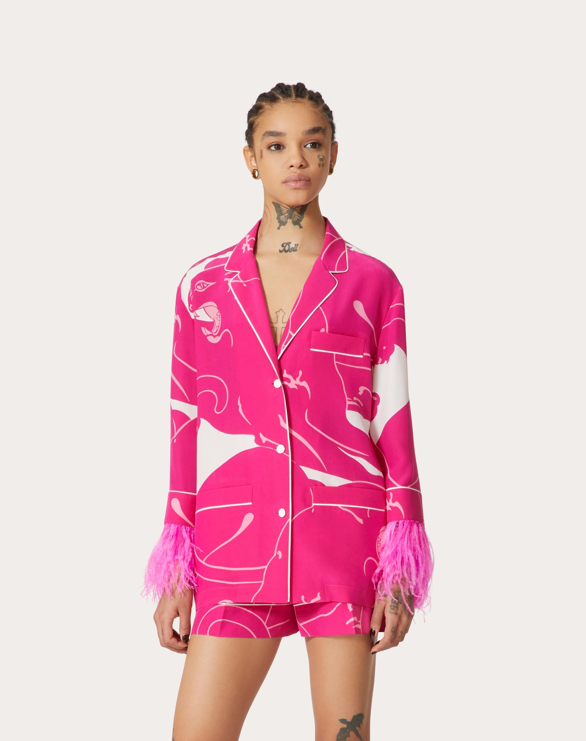 PANTHER CREPE DE CHINE BLOUSE - 3