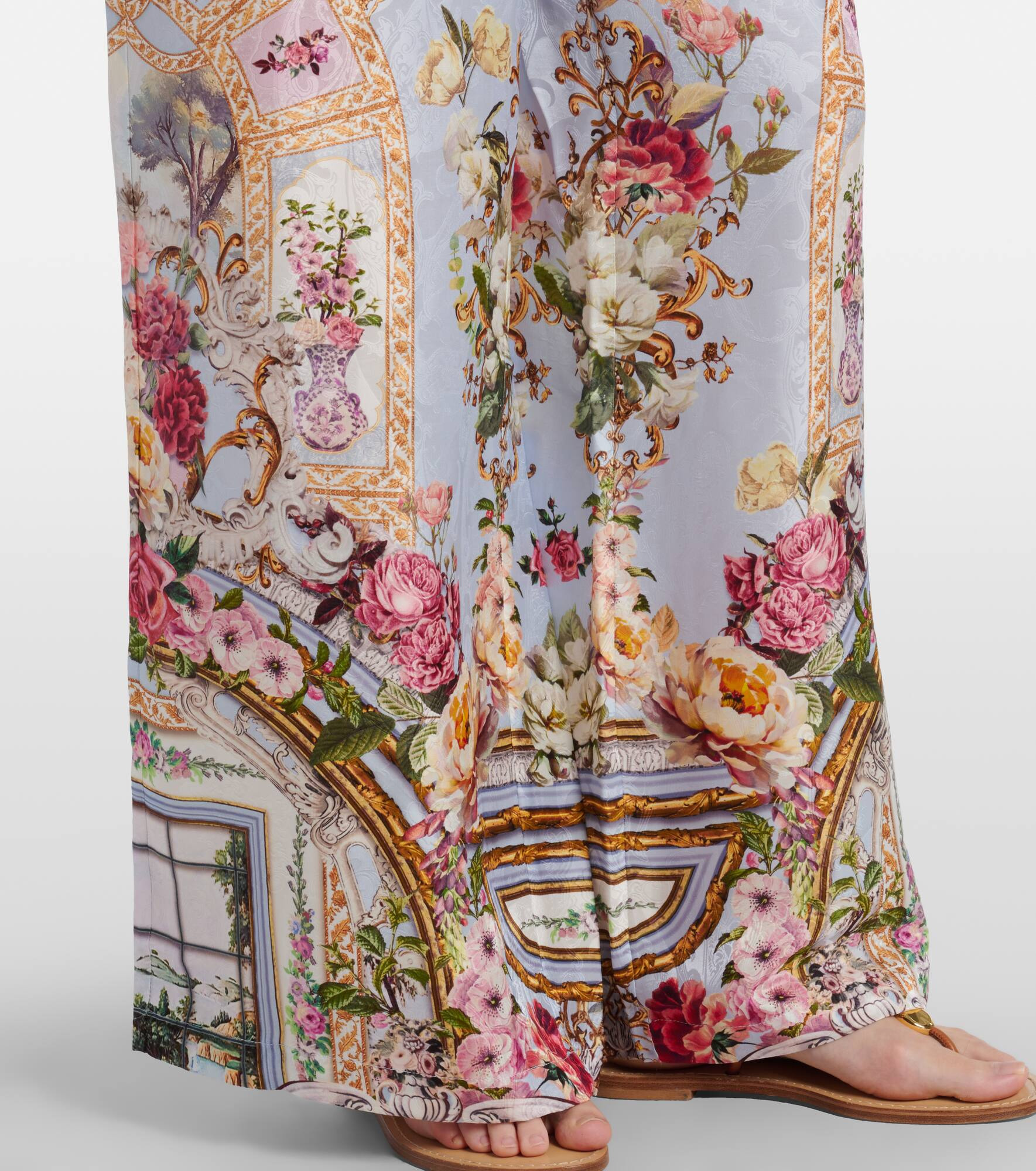Tiled In Time floral wide-leg pants - 5