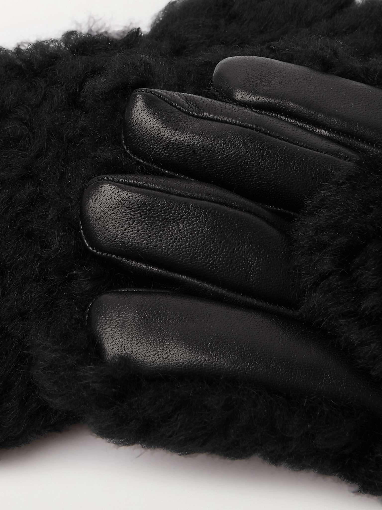 Shearling and Leather Gloves - 2