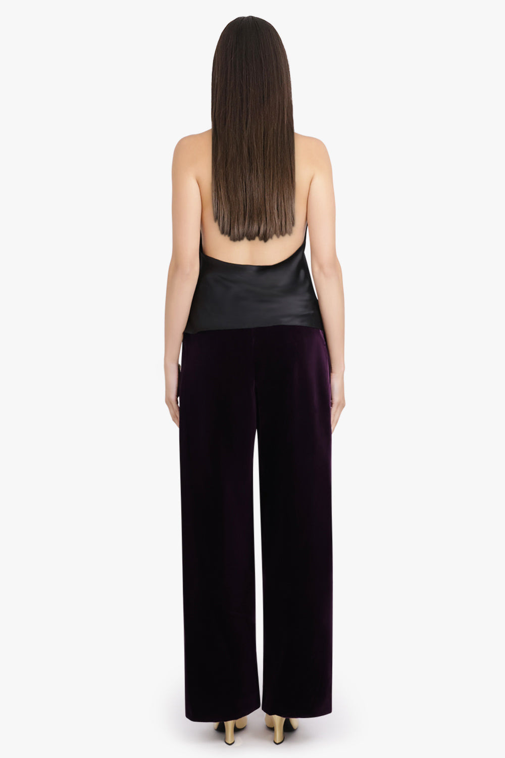 HALTERNECK TOP WITH SCARF NECK | BLACK - 5