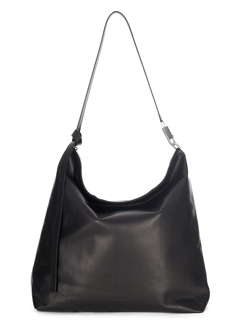 contrast-stitch leather shoulder bag 1