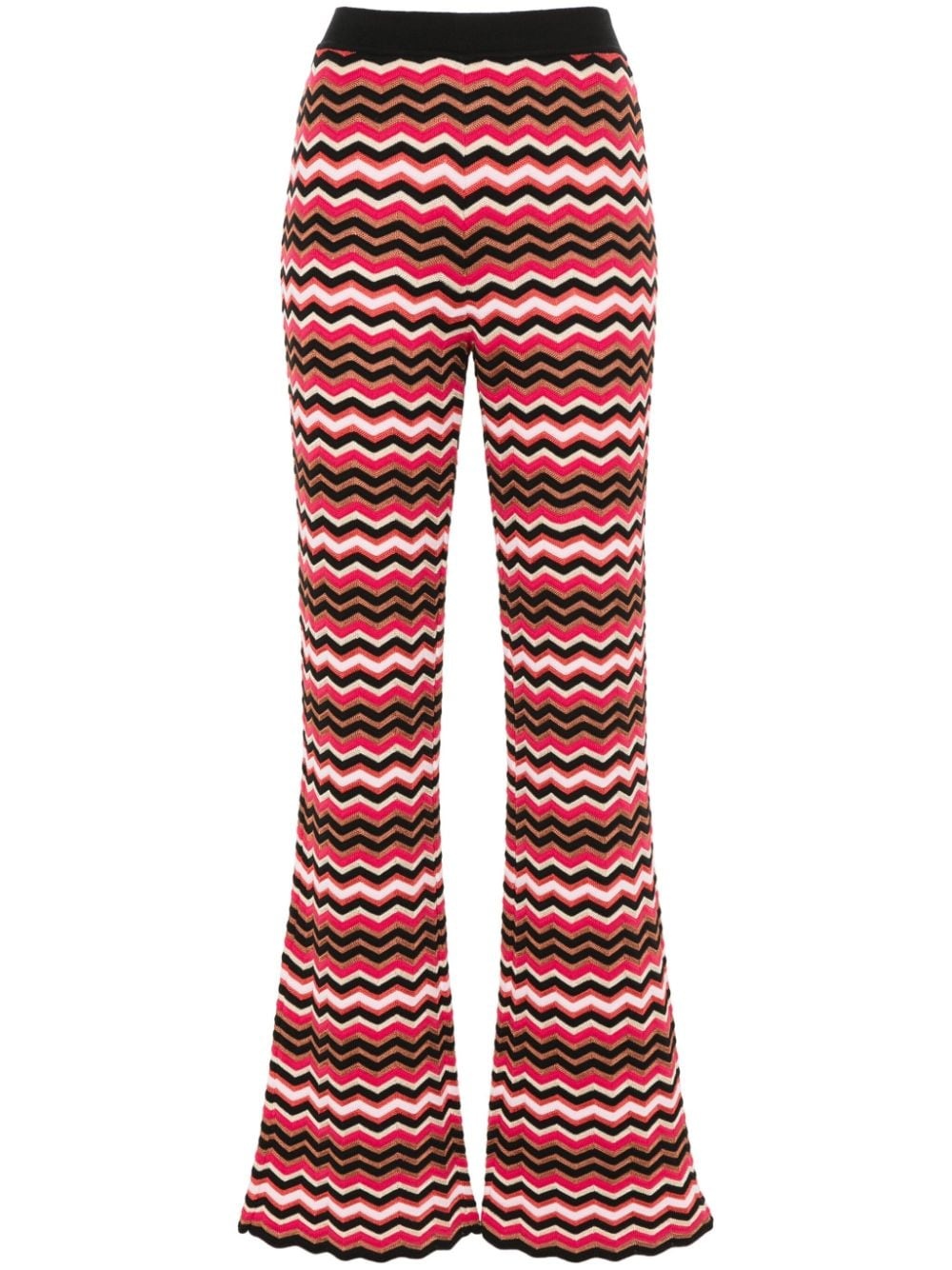 zigzag-woven flared trousers - 1