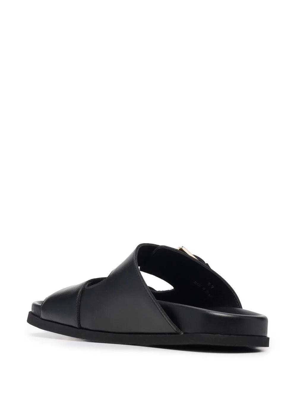 buckled leather slides - 3
