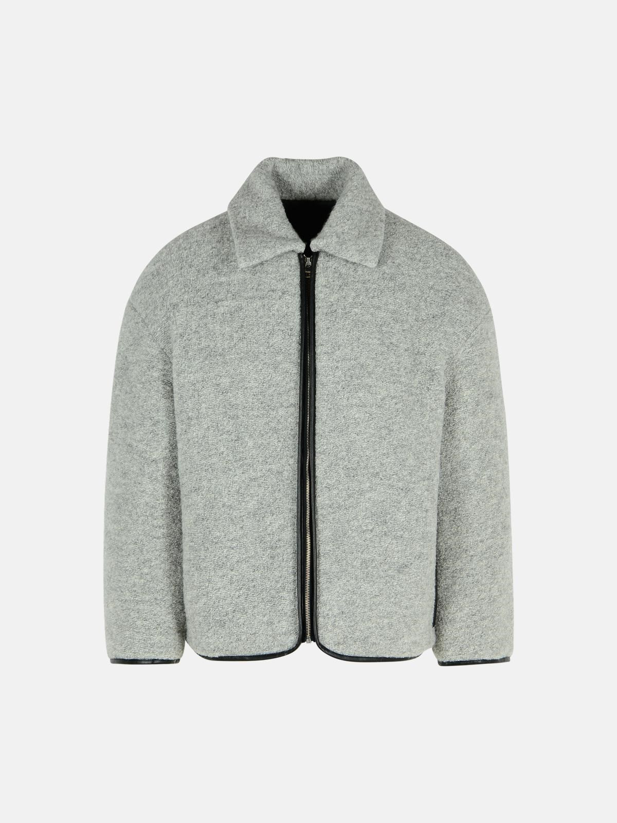 GREY WOOL BLEND JACKET - 1