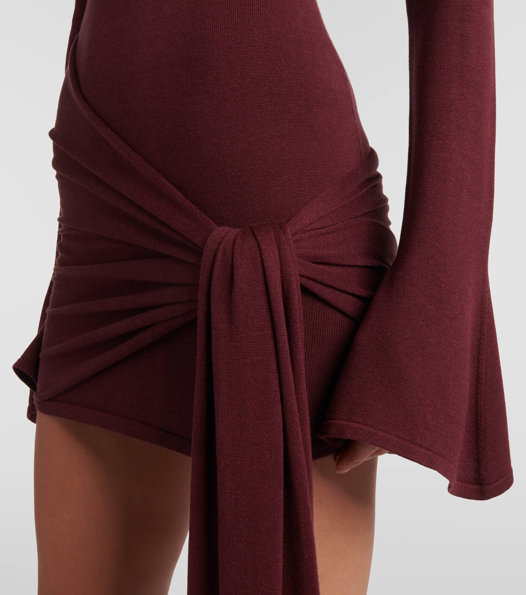 Draped silk-blend jersey minidress - 5