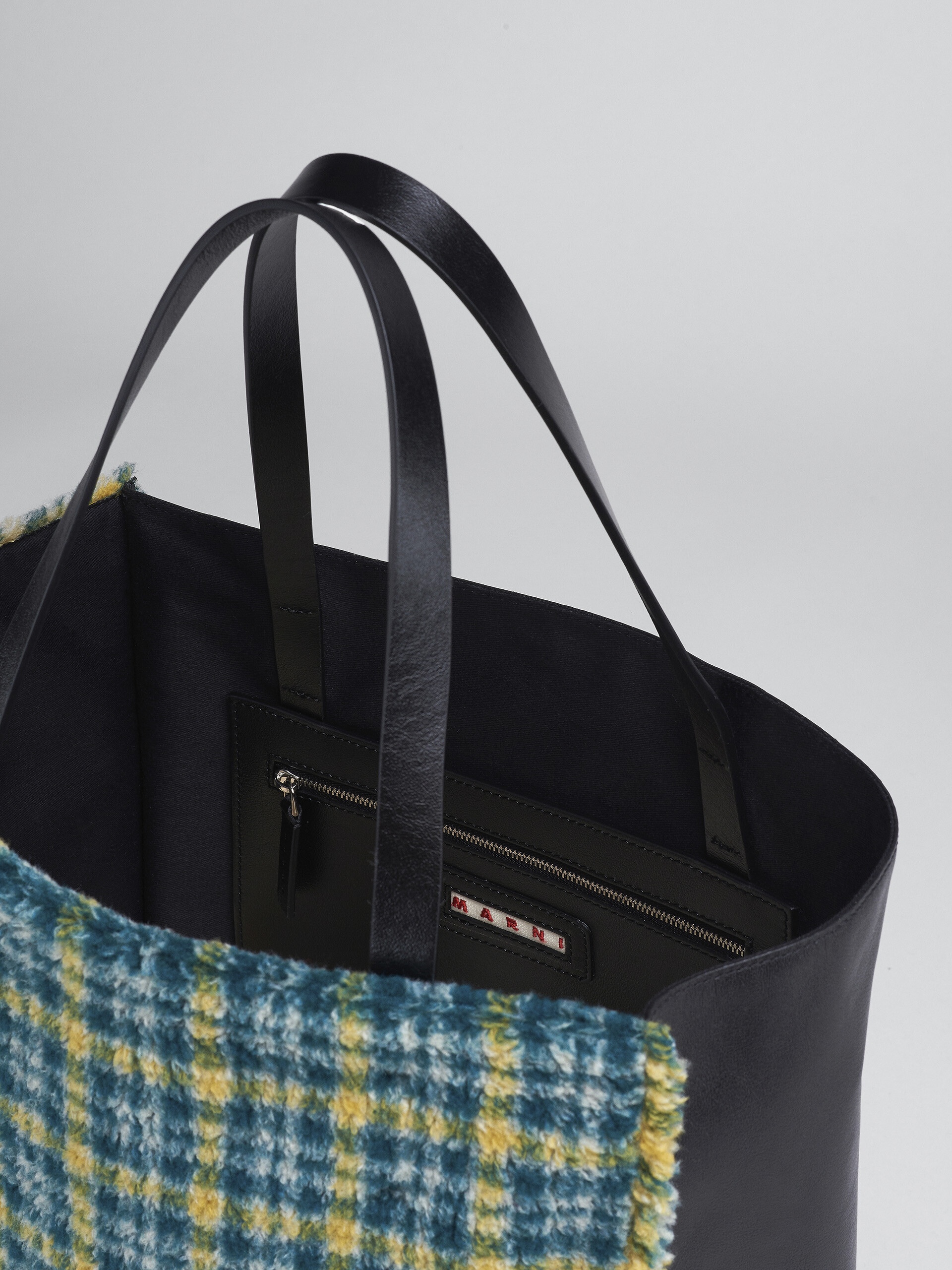 MUSEO SOFT LARGE BAG IN GREEN CHECK FABRIC - 4