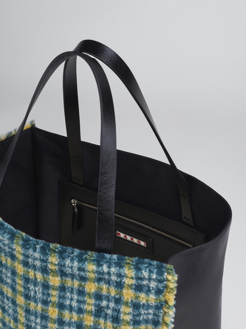 MUSEO SOFT LARGE BAG IN GREEN CHECK FABRIC 4