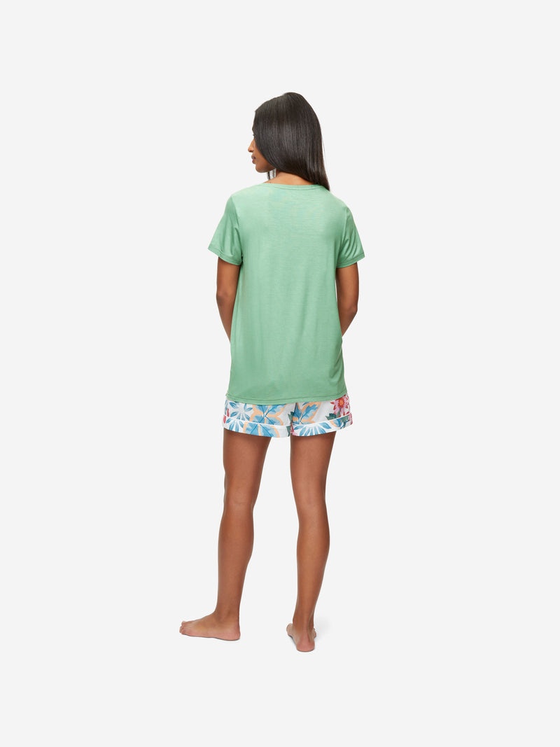 Women's T-Shirt Lara Micro Modal Stretch Sage Green - 5