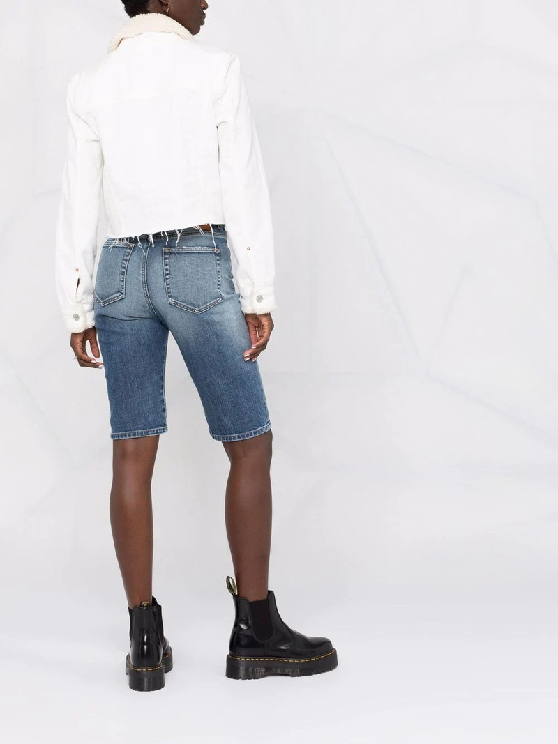 knee-length denim shorts 6