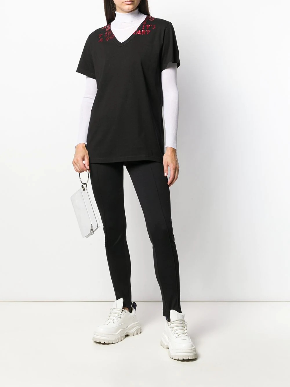 glitter embellishment oversized T-shirt - 2