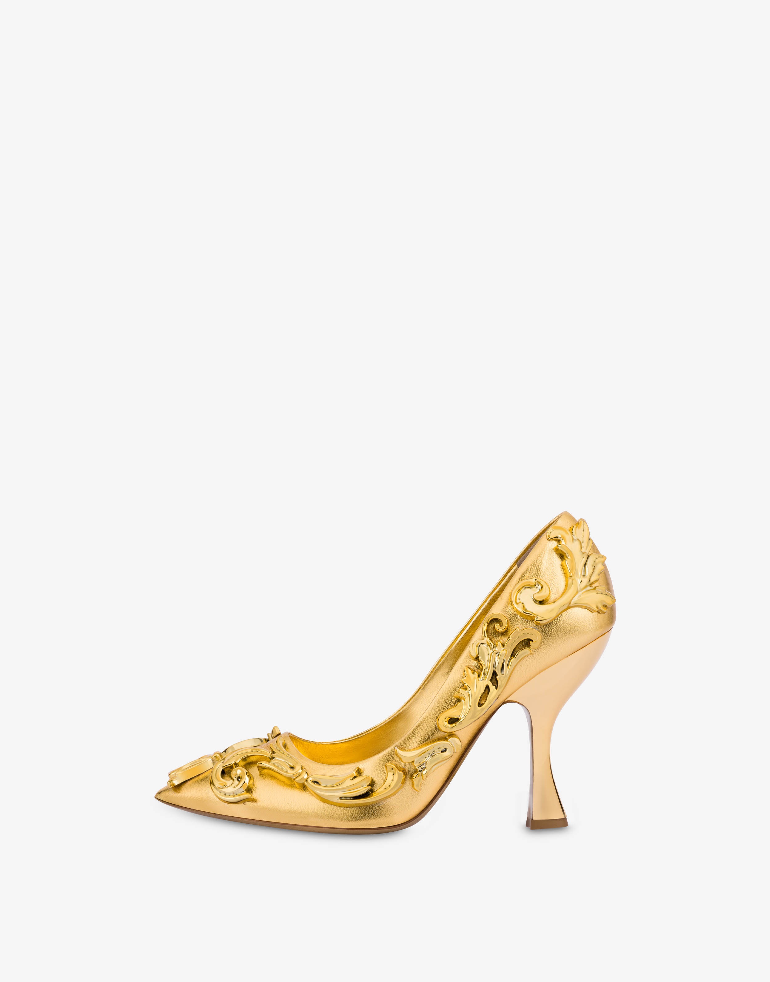 BAROQUE FLOURISH DETAILS LAMINATED COURT SHOES - 2