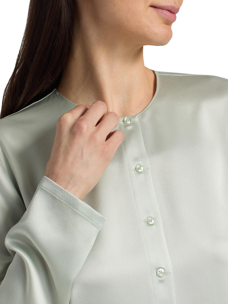 Women's Barb Satin Crewneck Cardigan - Watercress 6