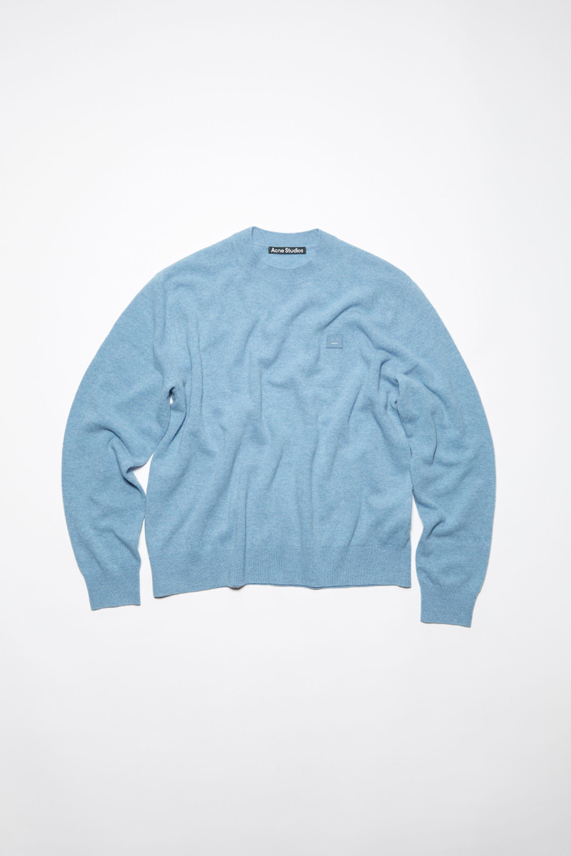 Crew neck knit jumper - Steel blue melange 1