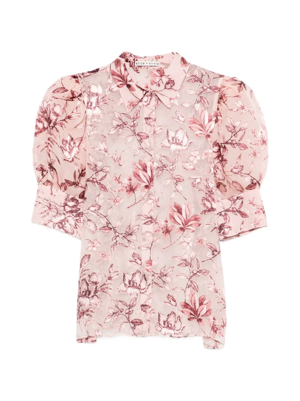 Willa puffed-sleeve floral shirt - 1