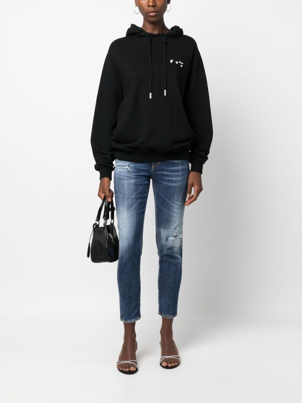 distressed-effect cropped jeans - 2