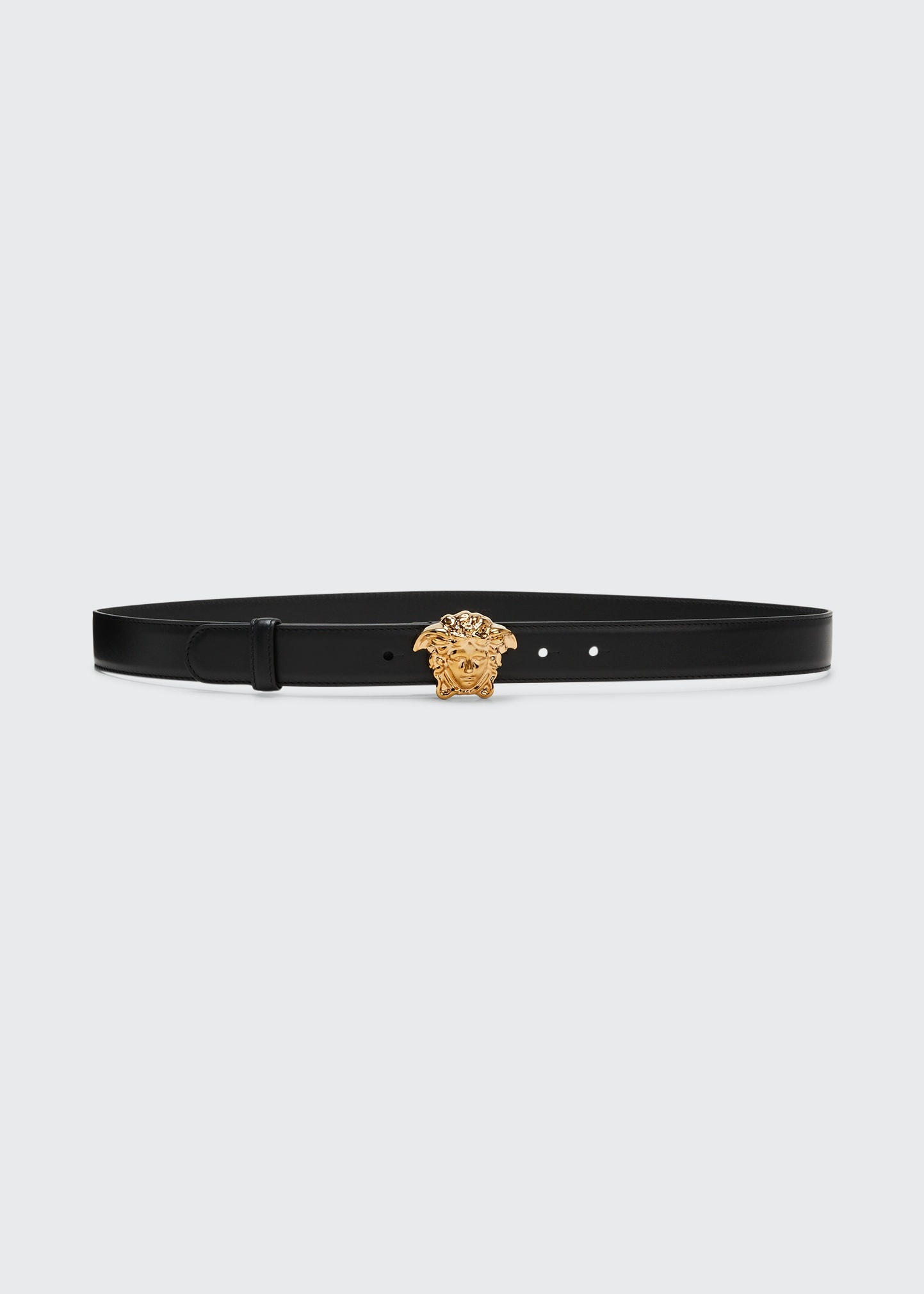 La Medusa 20mm Leather Belt, Black - 1