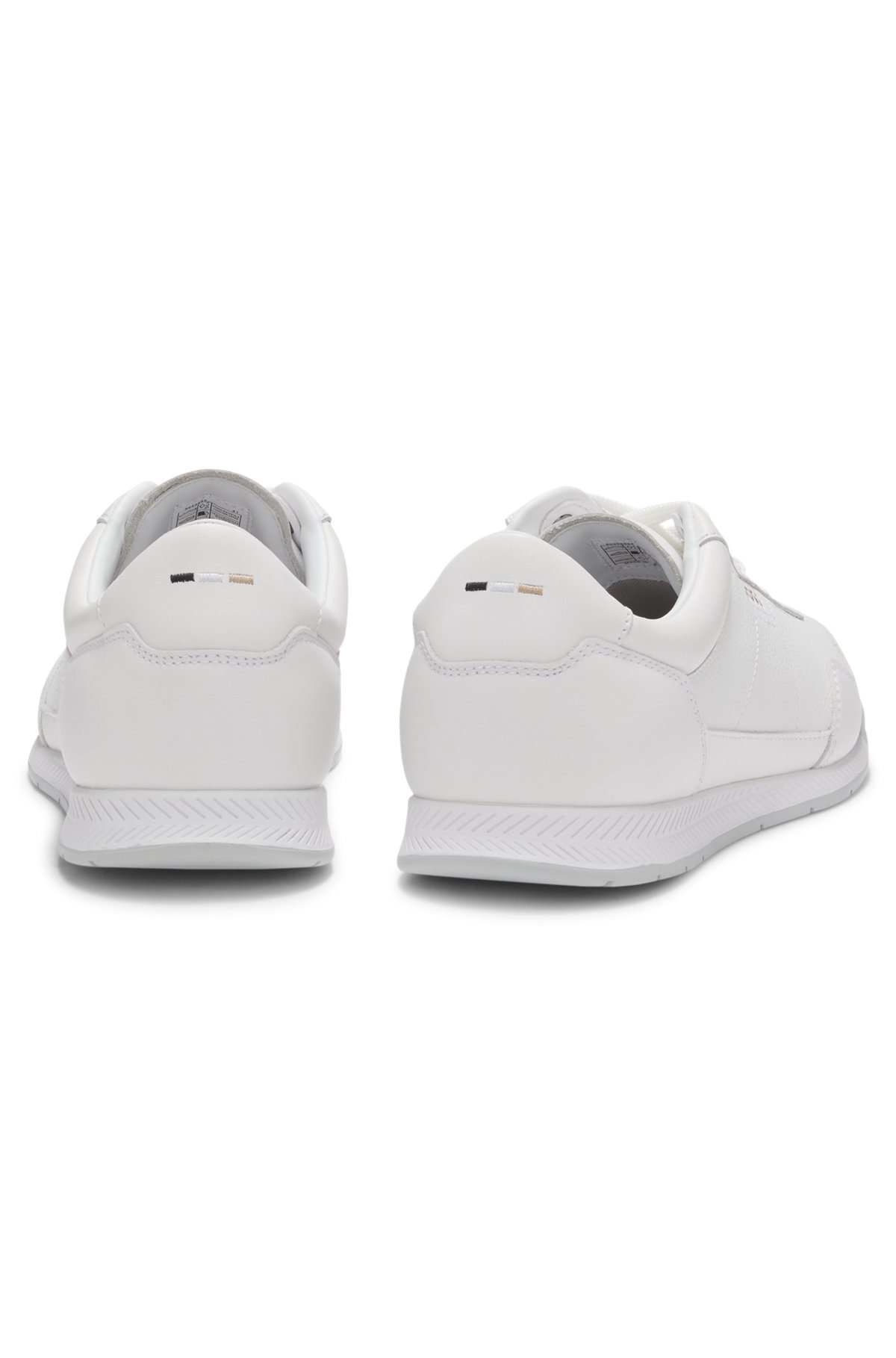 FAUX-LEATHER TRAINERS WITH GOLD-TONE BRANDING - 5