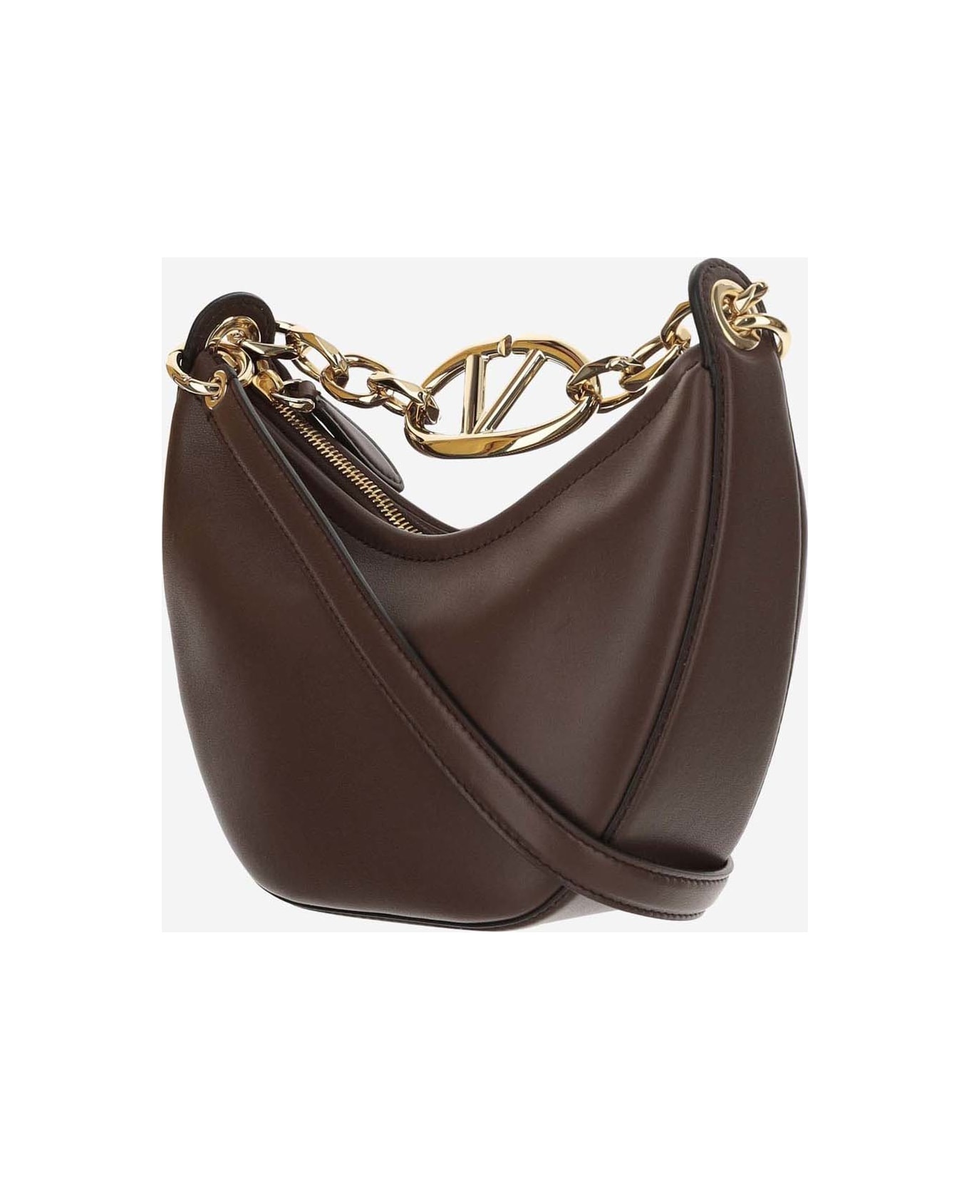 Brown Leather Vlogo Handbag - 2