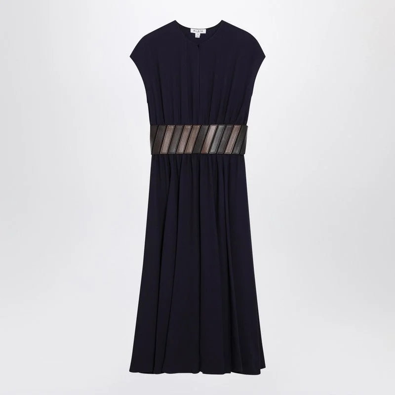 Alaia Purple Midi Dress With Belt Women - 1