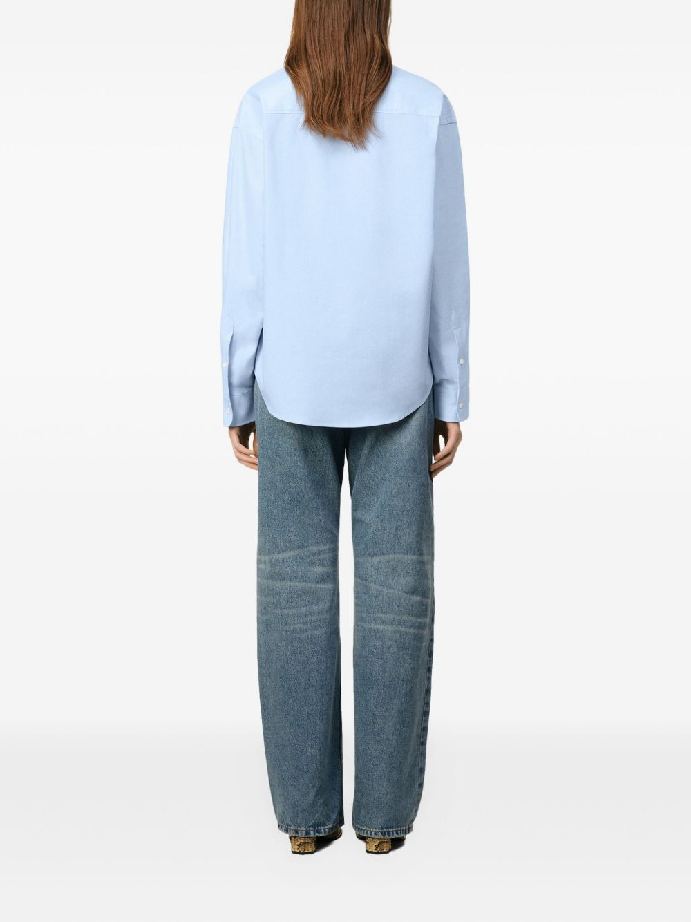 logo-embroidered poplin shirt - 5