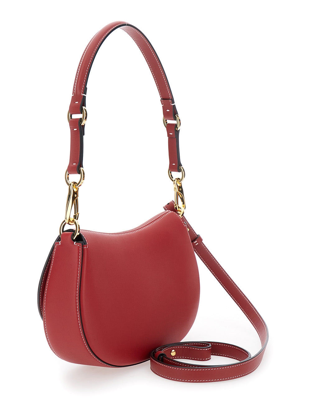Valentino Garavani Women 'Ovhal Small' Red Shoulder Bag With Vlogo Signature In Leather Woman - 3