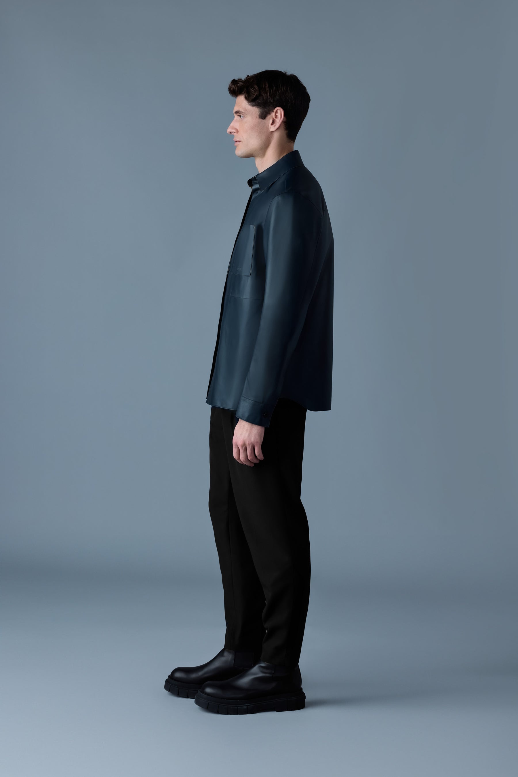REMINGTON Two-tone colored leather overshirt - 3