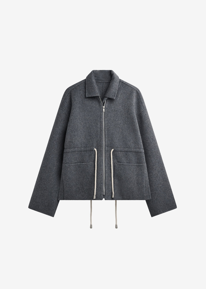 Lemvig Wool Drawstring Jacket - Grey 1