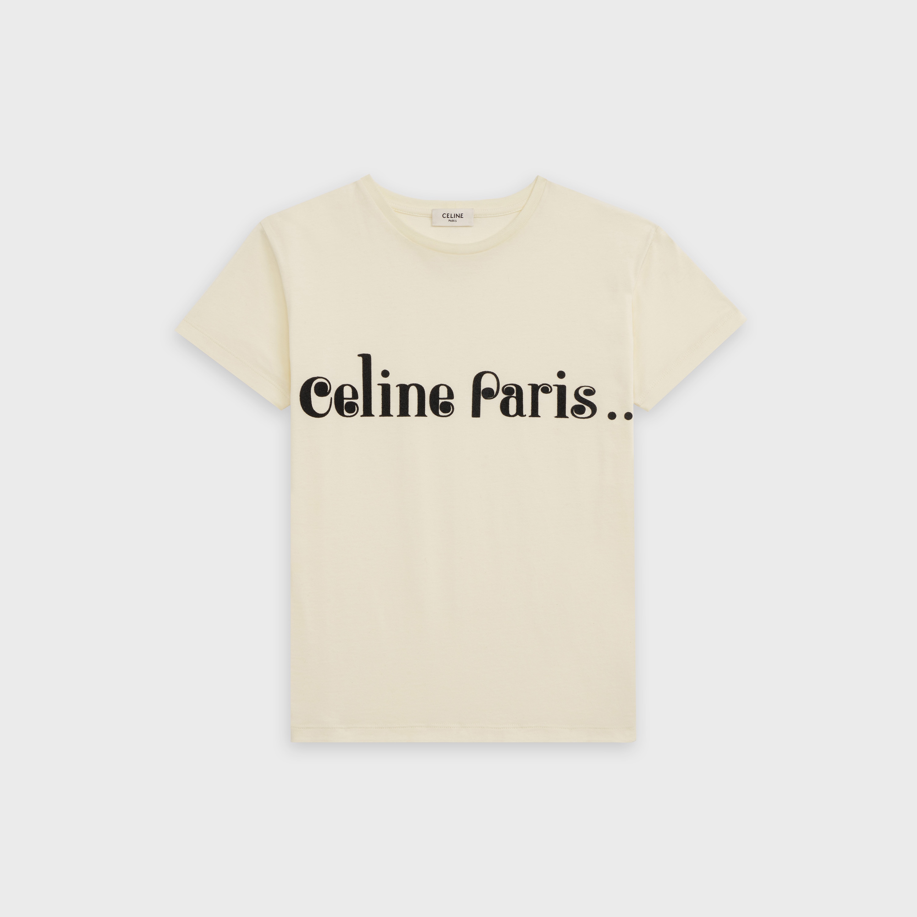 CELINE T-SHIRT IN FLOCKED COTTON - 1