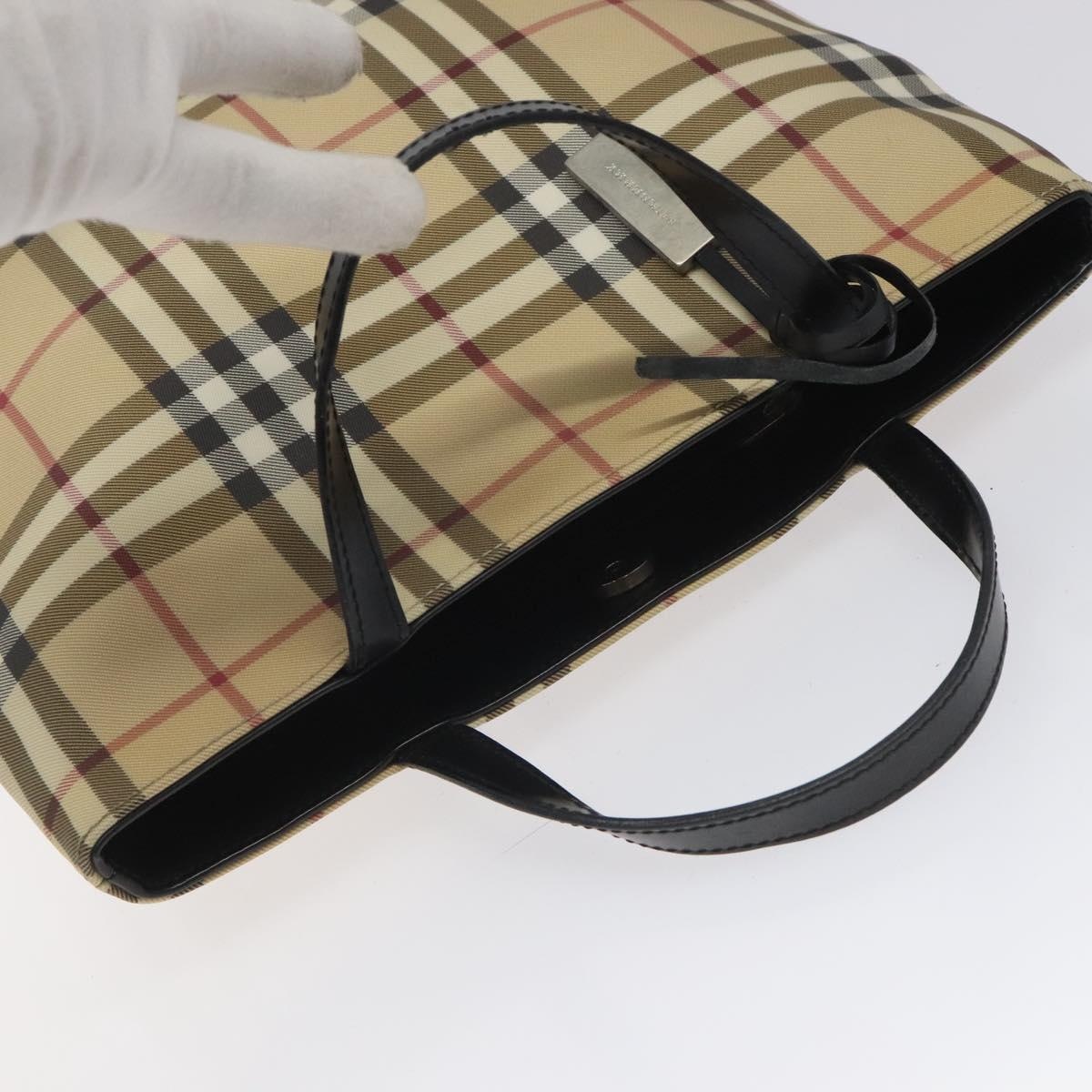 Burberry Nova Check Hand Bag Pvc Beige Silver - 6