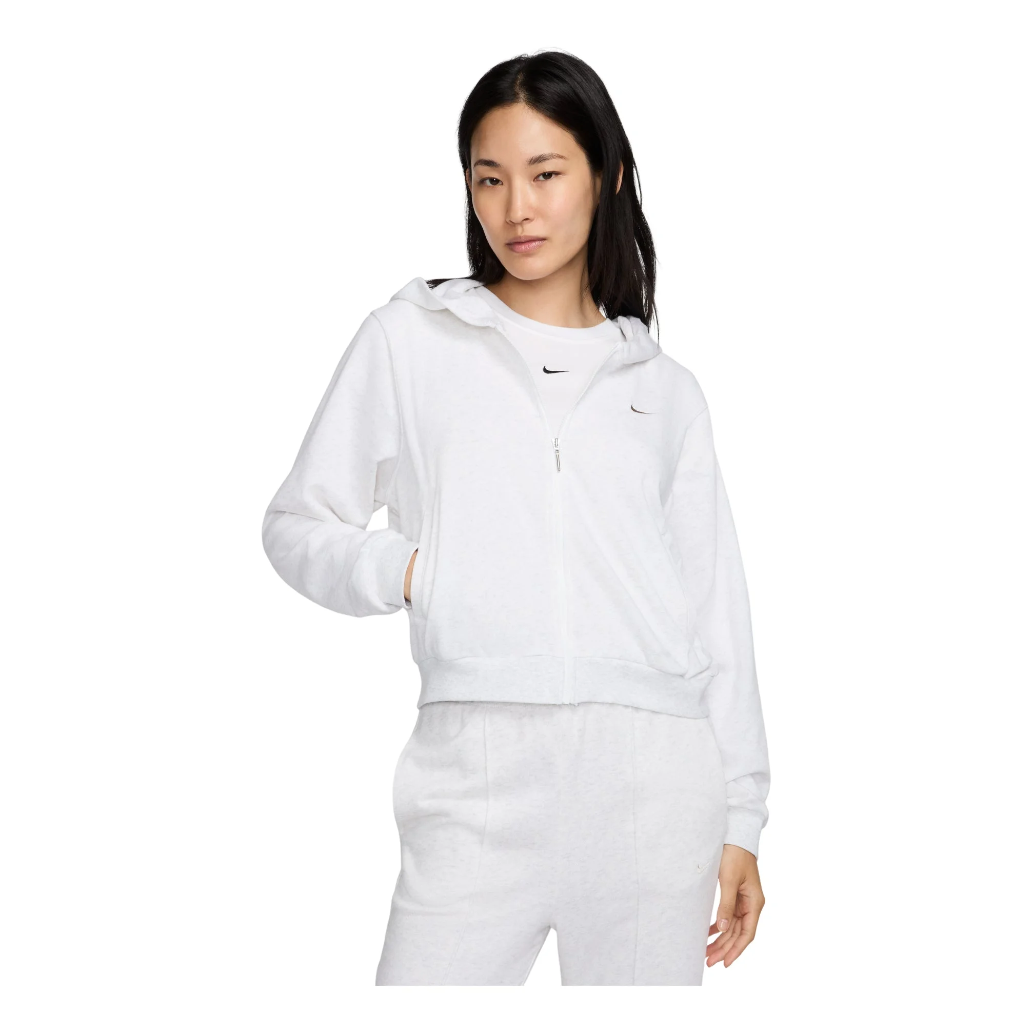 (WMNS) Nike Loose Full-Zip French Terry Hoodie Asia Sizing 'Grey' FN2420-051 - 1