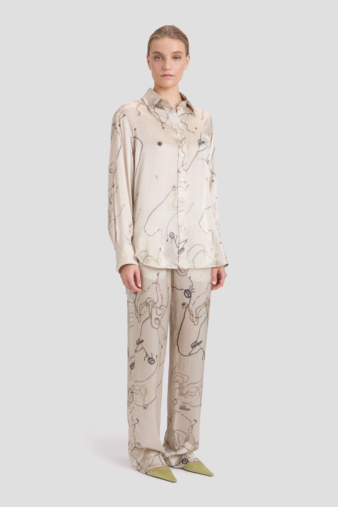 Pyjama Trouser In Pumice Jewellery Print - 4