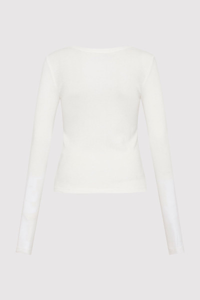 ST. AGNI Organic Cotton Soft Rib Long Sleeve Top - White outlook