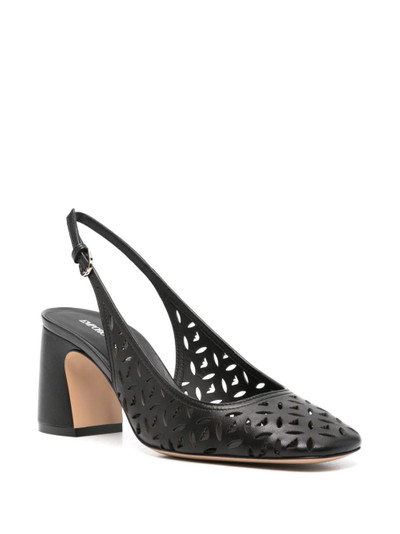 EMPORIO ARMANI 75mm laser-cut leather pumps outlook