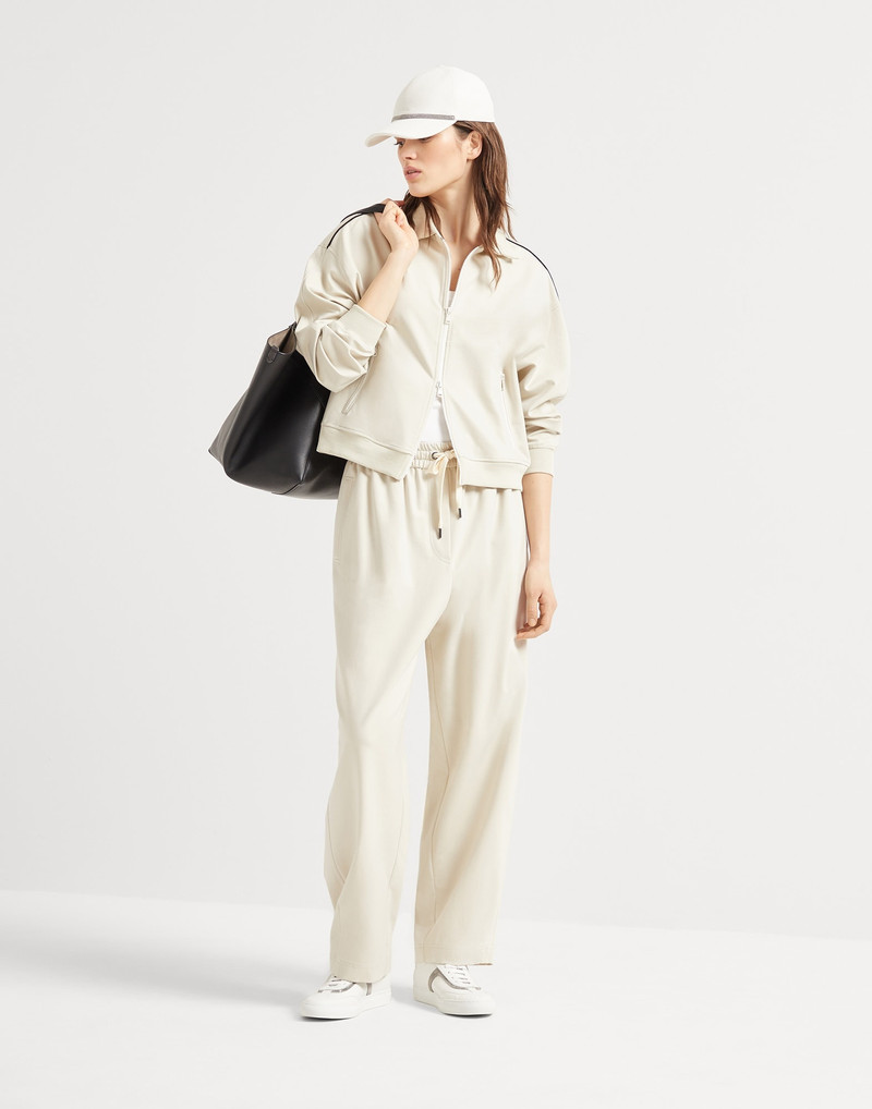 Couture interlock sweatshirt with zipper, piping and monili 5