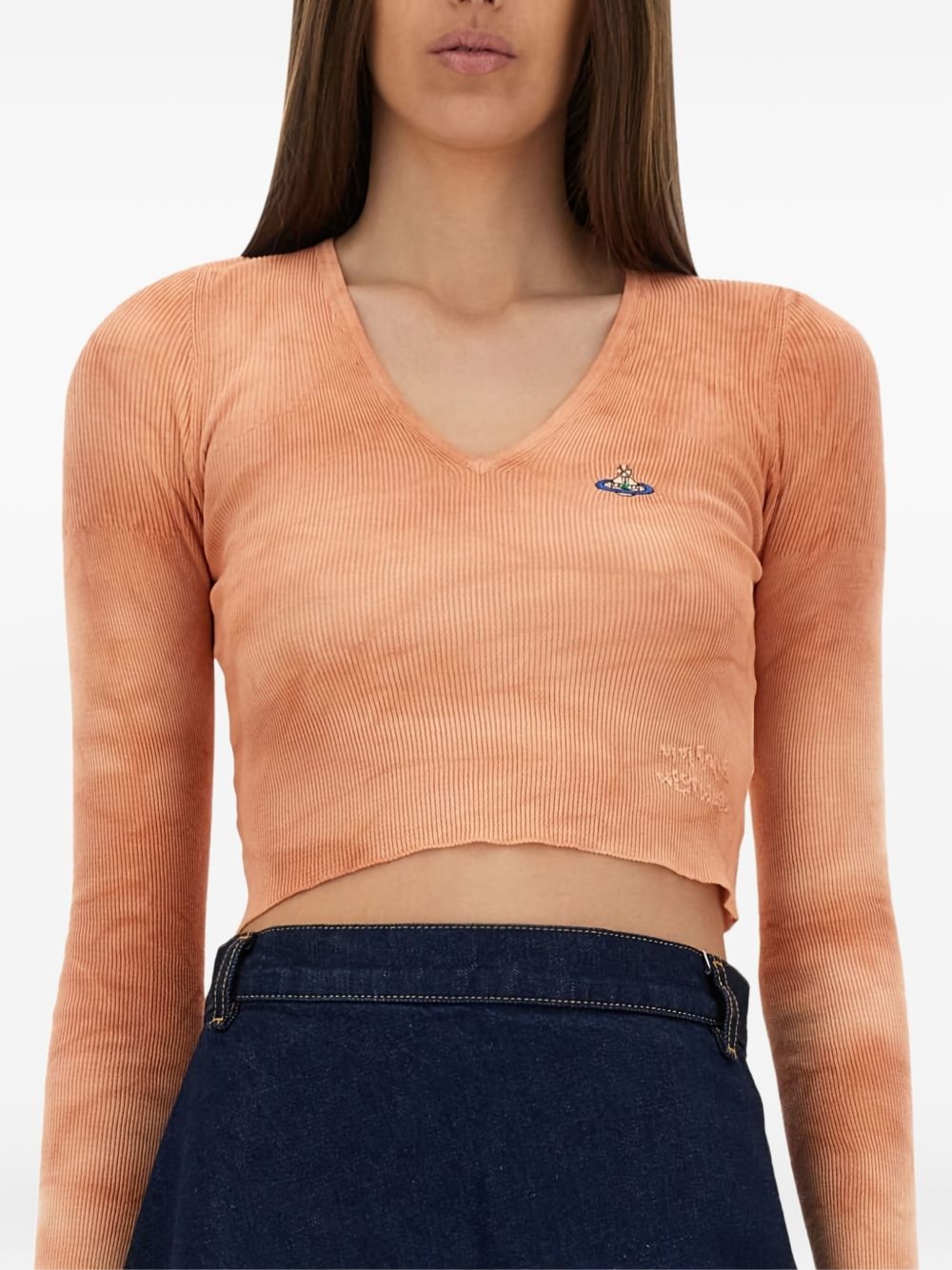 Orb-embroidered crop top - 4