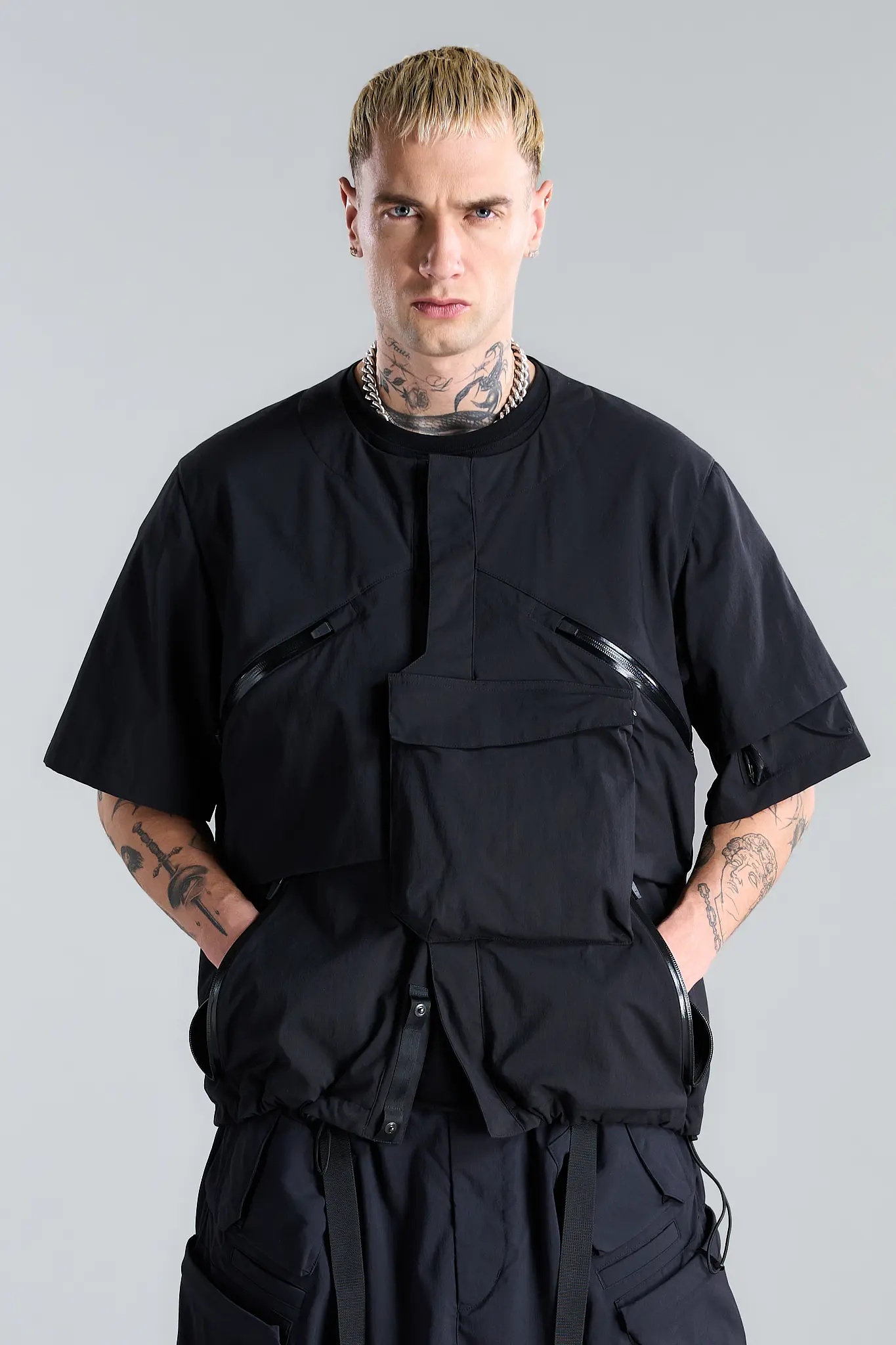 V1A-M Nylon Stretch Interops Vest Black - 7